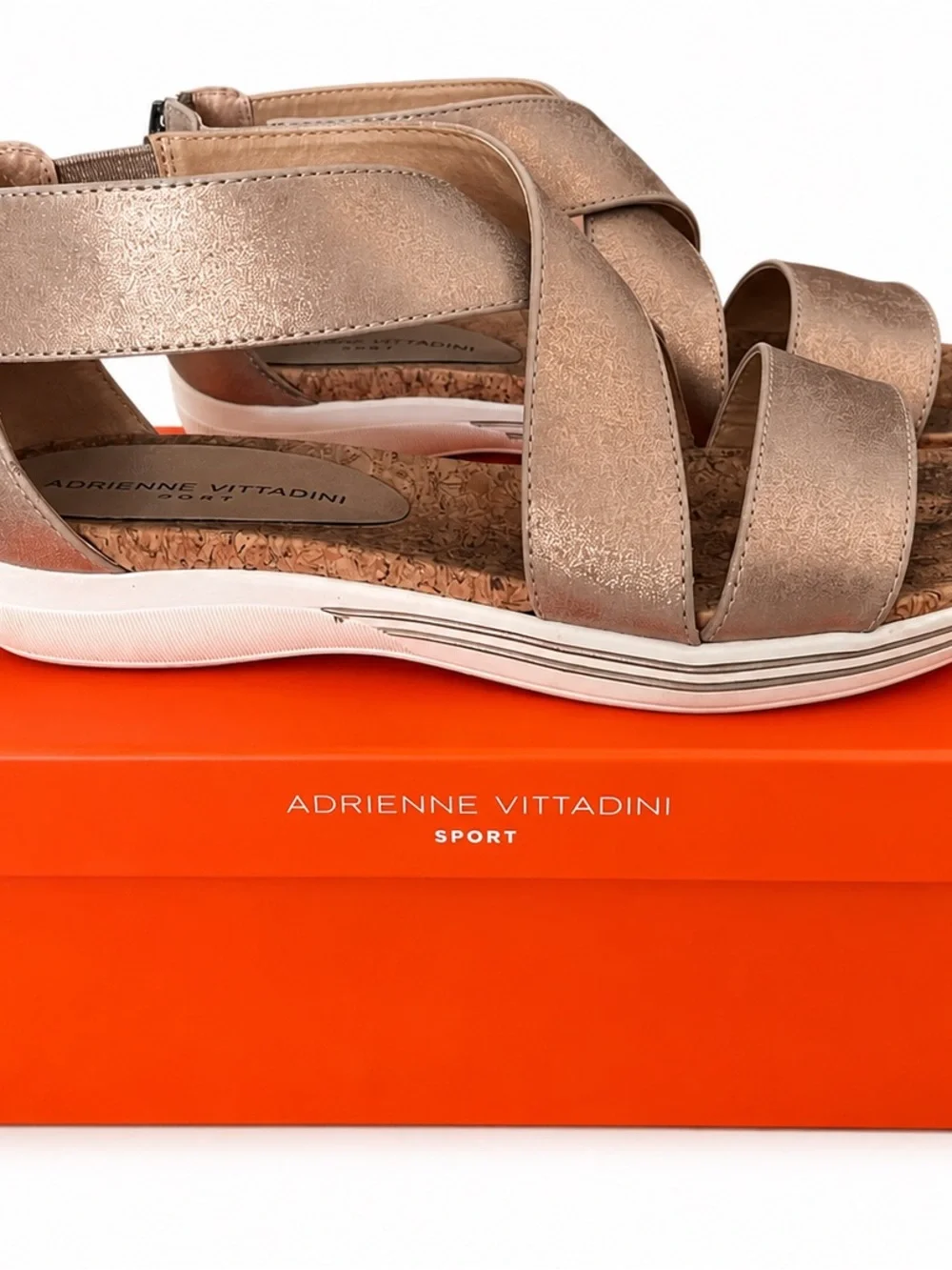 Adrienne Vittadini Sport Claud Rose Gold Wedge Sandals 9.5